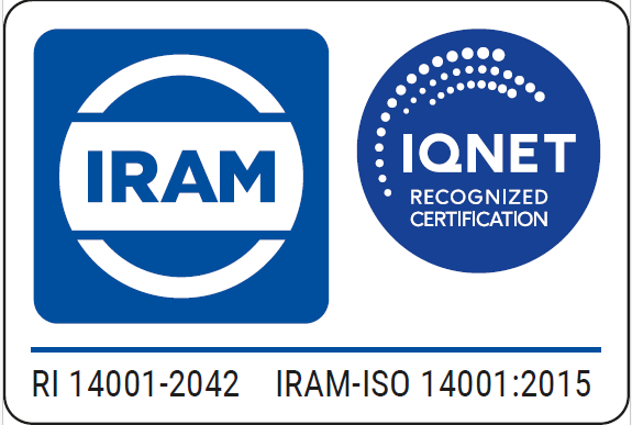 IRAM · IQNET — Medio ambiente, ISO 14001:2015, registro RI 14001-2042